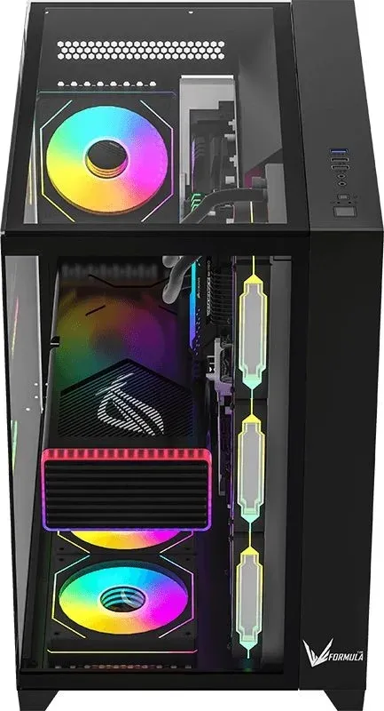 Корпус Formula Crystal Z9 черный без БП ATX 7x120mm 2xUSB3.0 audio bott PSU - фото 5