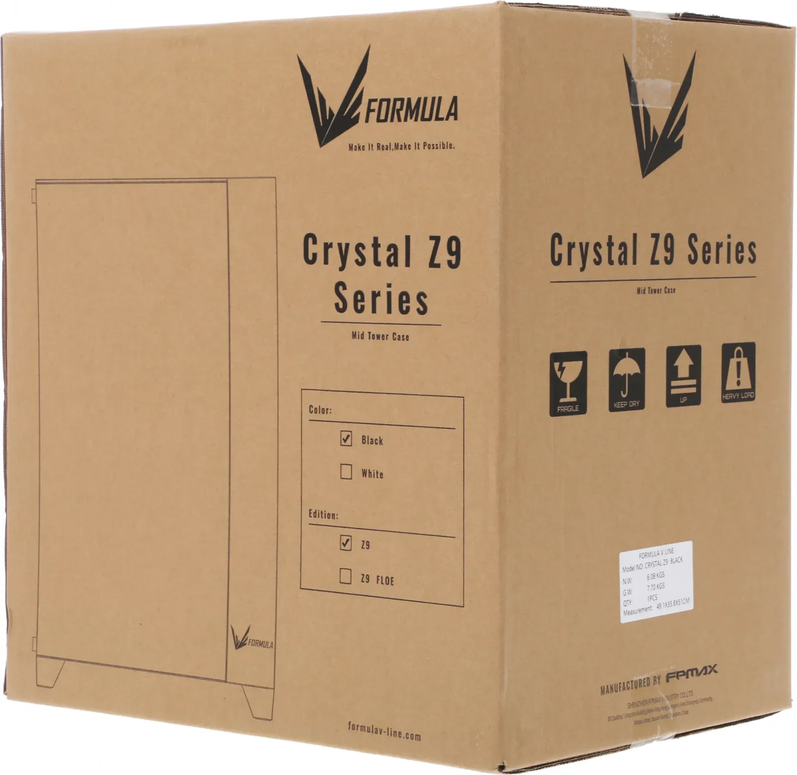 Корпус Formula Crystal Z9 черный без БП ATX 7x120mm 2xUSB3.0 audio bott PSU - фото 6