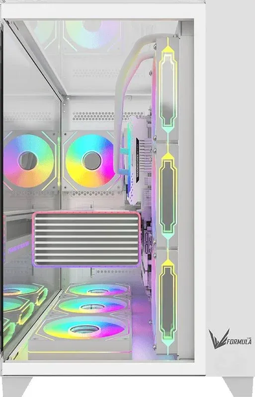 Корпус Formula Crystal Z9 белый без БП ATX 7x120mm 2xUSB3.0 audio bott PSU - фото 2