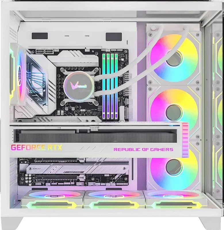 Корпус Formula Crystal Z9 белый без БП ATX 7x120mm 2xUSB3.0 audio bott PSU - фото 3