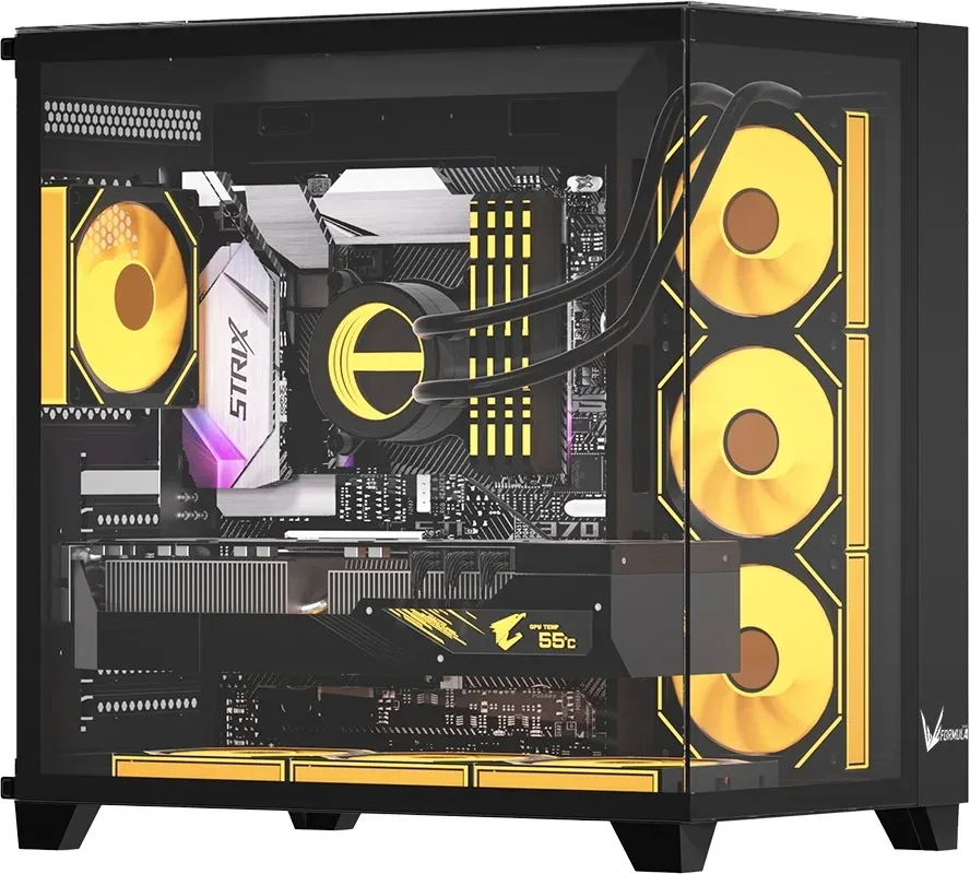 Корпус Formula Crystal Z9 FLOE черный без БП ATX 2xUSB3.0 audio bott PSU - фото 1