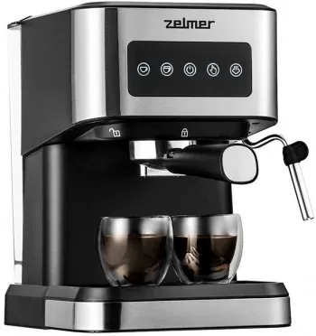 Кофеварка рожковая Zelmer ZCM6255 1050Вт серебристый/черный - фото 5