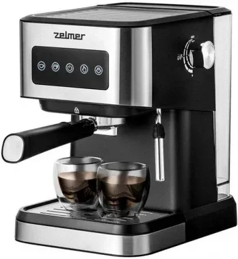 Кофеварка рожковая Zelmer ZCM6255 1050Вт серебристый/черный - фото 7