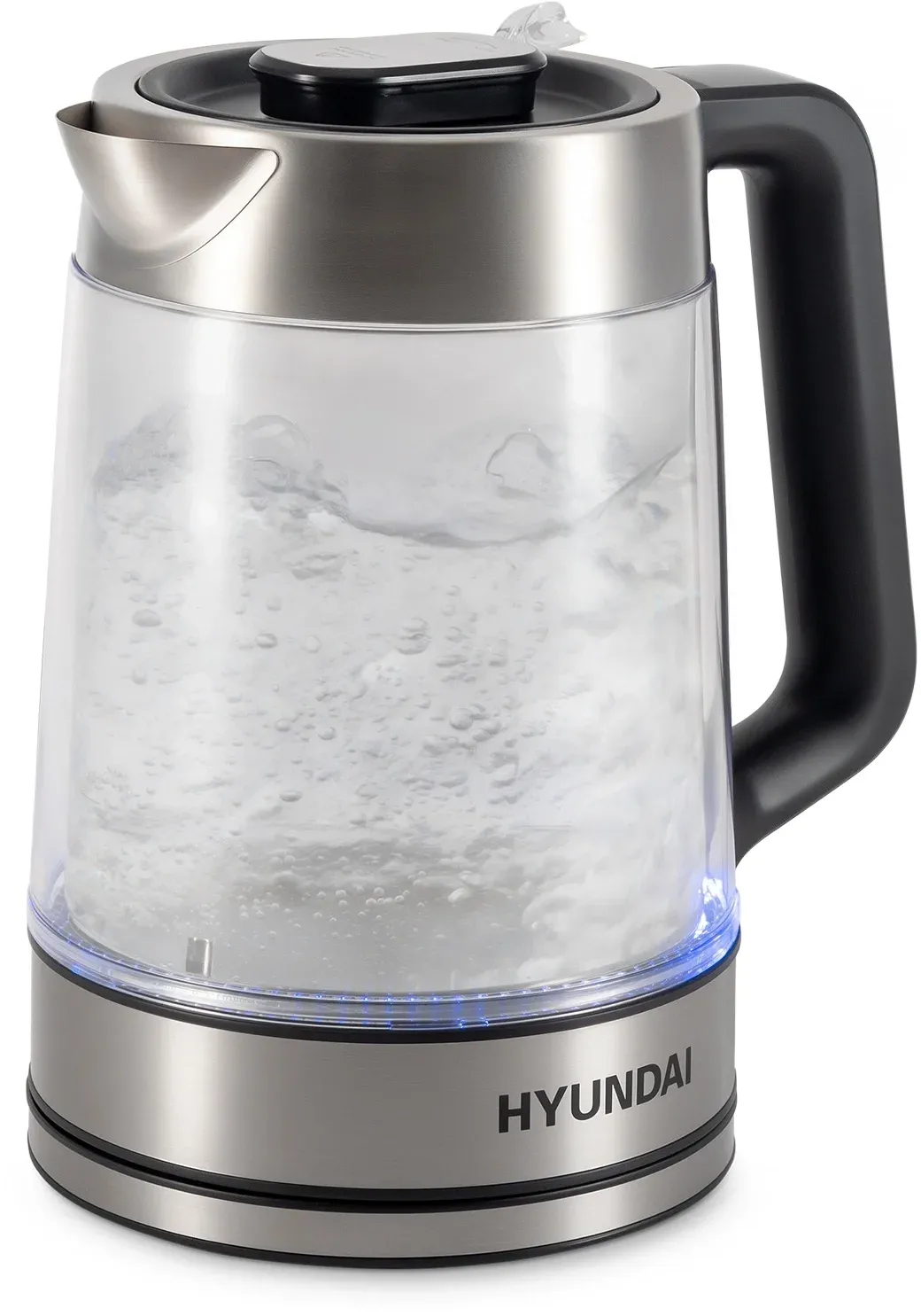 Чайник электрический Hyundai HYK-G5607 1.9л. 2200Вт черный/серебристый корпус: стекло - фото 3