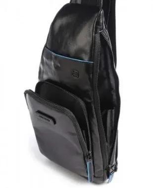 Рюкзак слинг Piquadro Blue Square Revamp CA5577B2V/N черный натур.кожа - фото 7