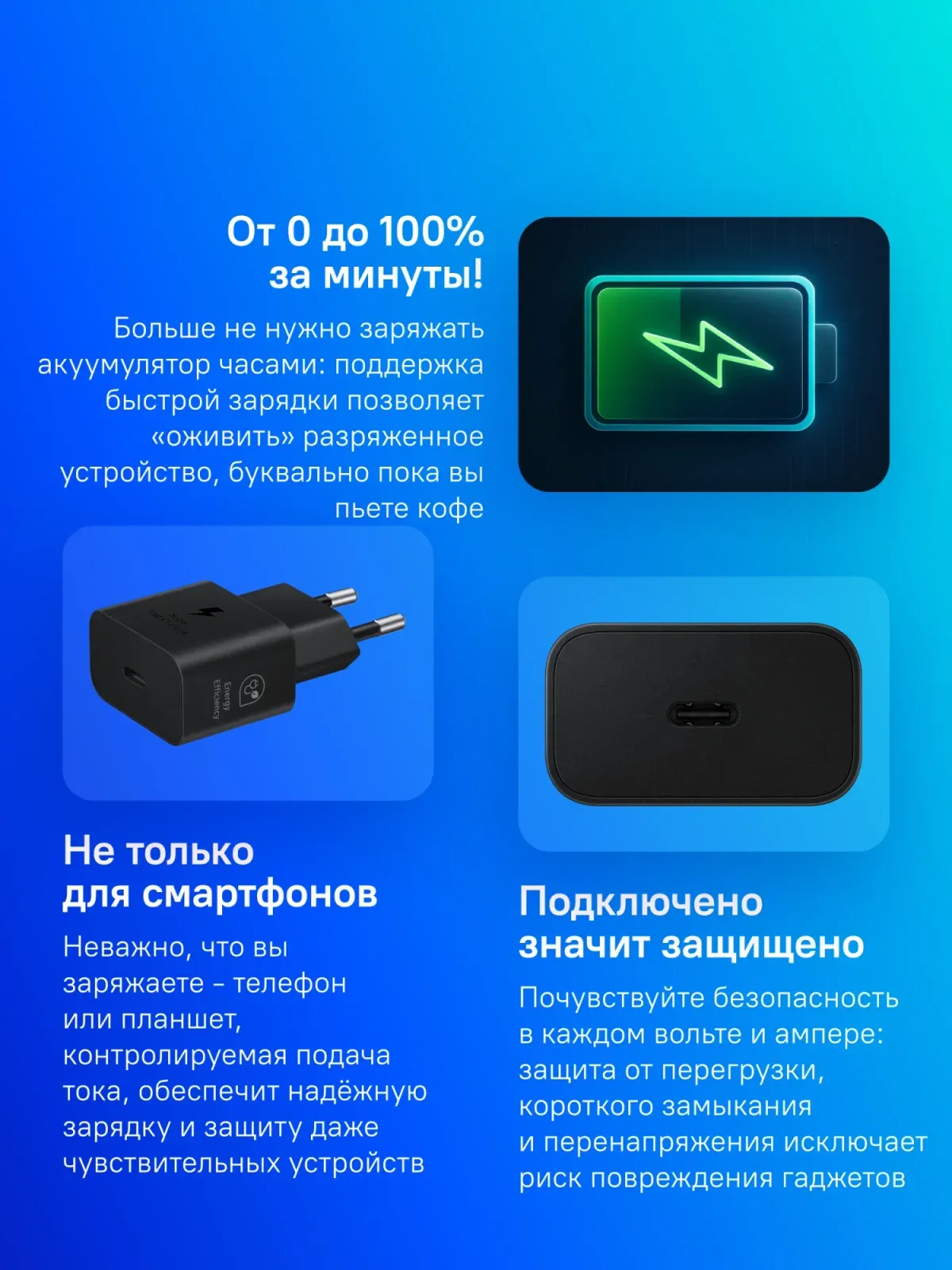 Сетевое зар./устр. Samsung EP-T2510 25W 3A PD USB Type-C черный EP-T2510XBEGEU - фото 6
