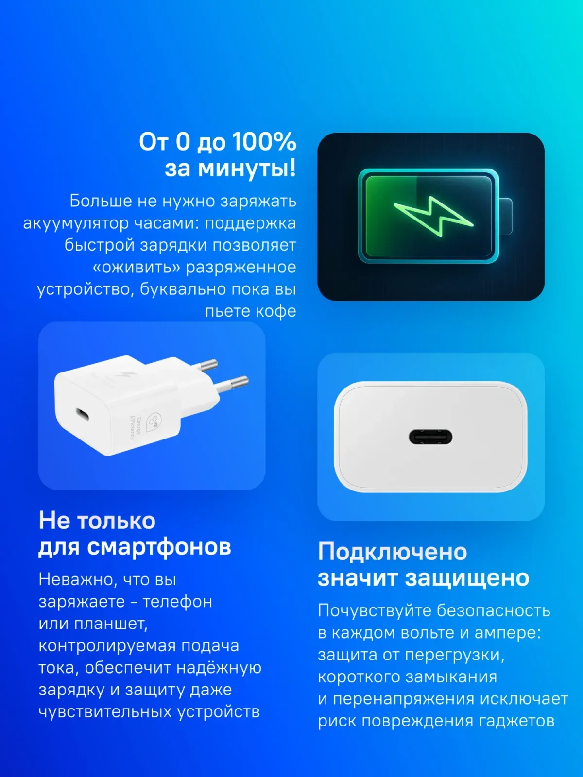 Сетевое зар./устр. Samsung EP-T2510 25W 3A PD USB Type-C белый EP-T2510XWEGEU - фото 6