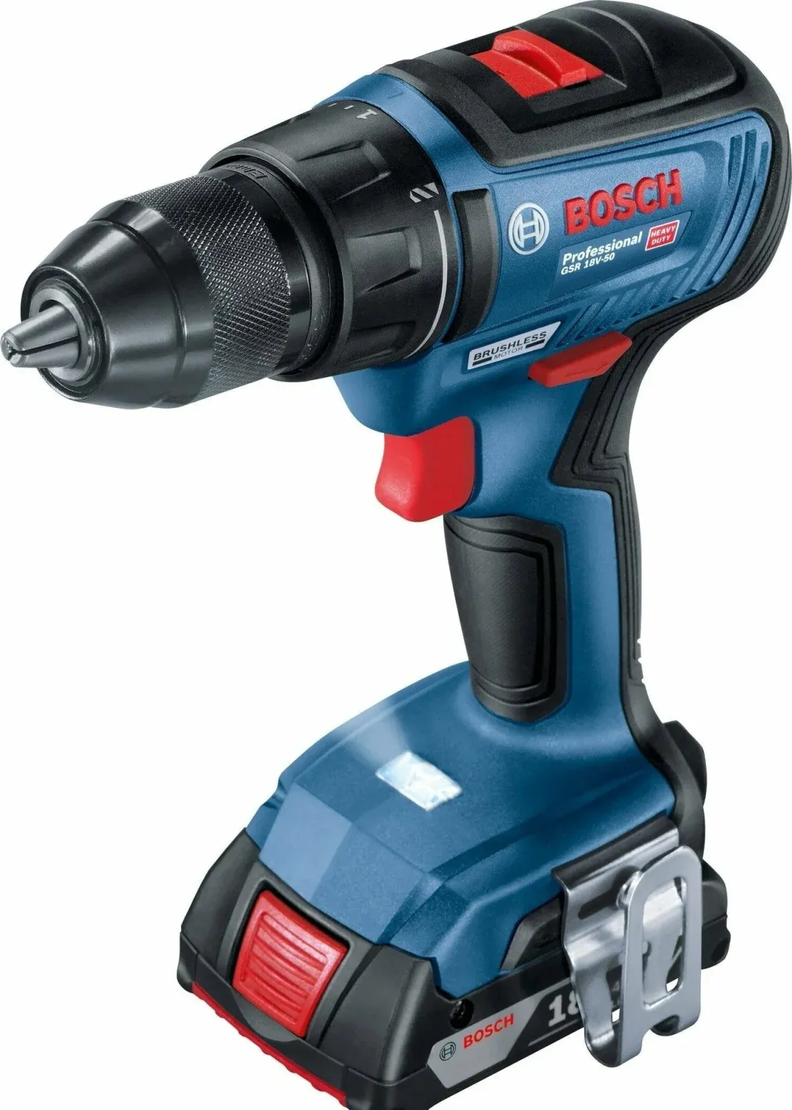 Дрель-шуруповерт Bosch GSR 18V-50 + L аккум. патрон:быстрозажимной кейс в комплекте 06019H5000 - фото 1