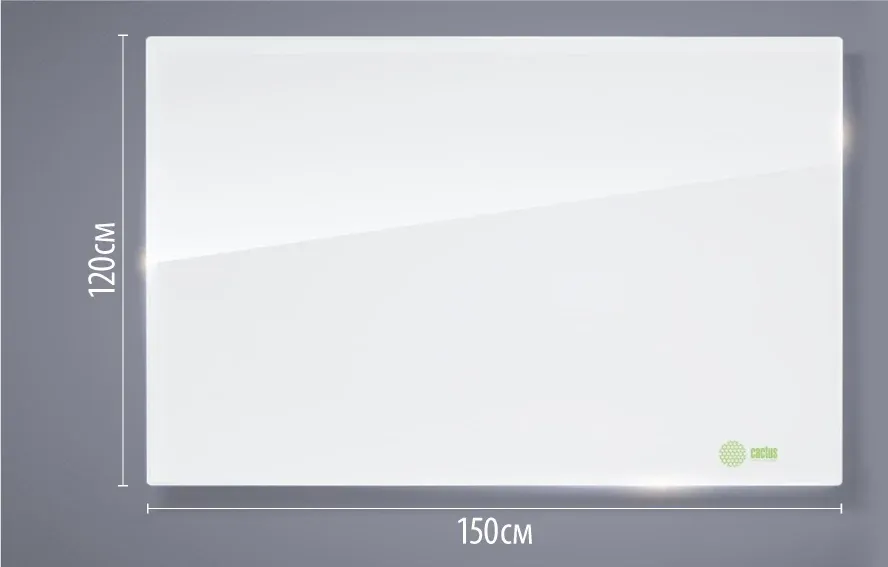 Доска стеклянная Cactus CS-GBD-120X150-UWT-TM Сквозное крепление стекло ультра белый 120x150см стекло крепления - фото 3