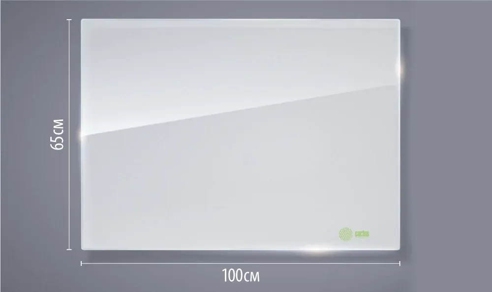 Доска стеклянная Cactus CS-GBD-65X100-WT-TM Сквозное крепление стекло белый 65x100см стекло крепления - фото 3