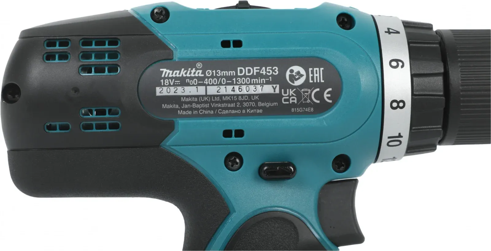 Дрель-шуруповерт Makita DDF453RFE аккум. патрон:быстрозажимной кейс в комплекте - фото 7