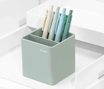 Подставка Deli NS011green Nusign 2отд. для письменных принадлежностей 84х84х86мм зеленый пластик - фото 7