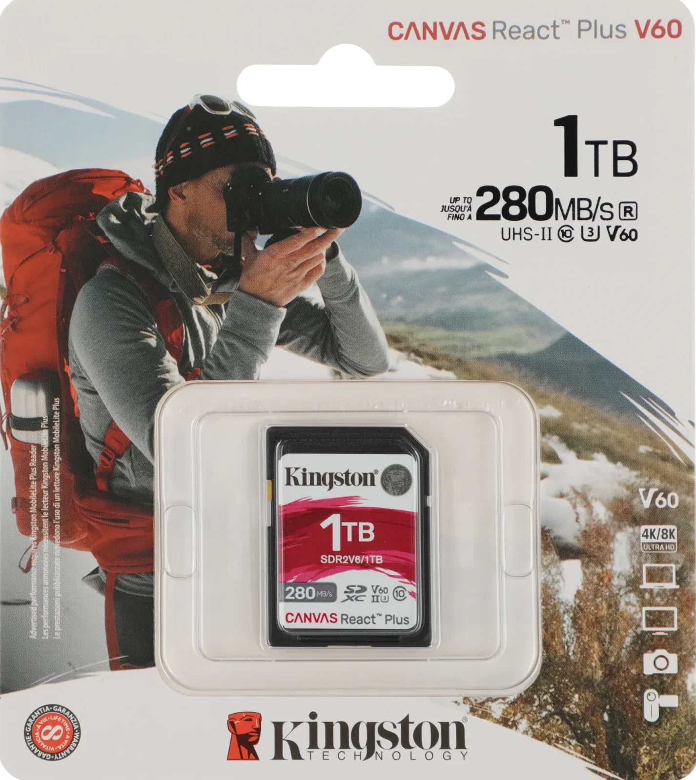 Флеш карта SDXC 1TB Kingston SDR2V6/1TB Canvas React Plus w/o adapter - фото 3
