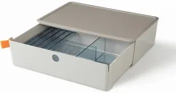 Короб для хранения Deli XDM31grey 1 выдвижной ящик 250x220x125мм серый пластик - фото 3