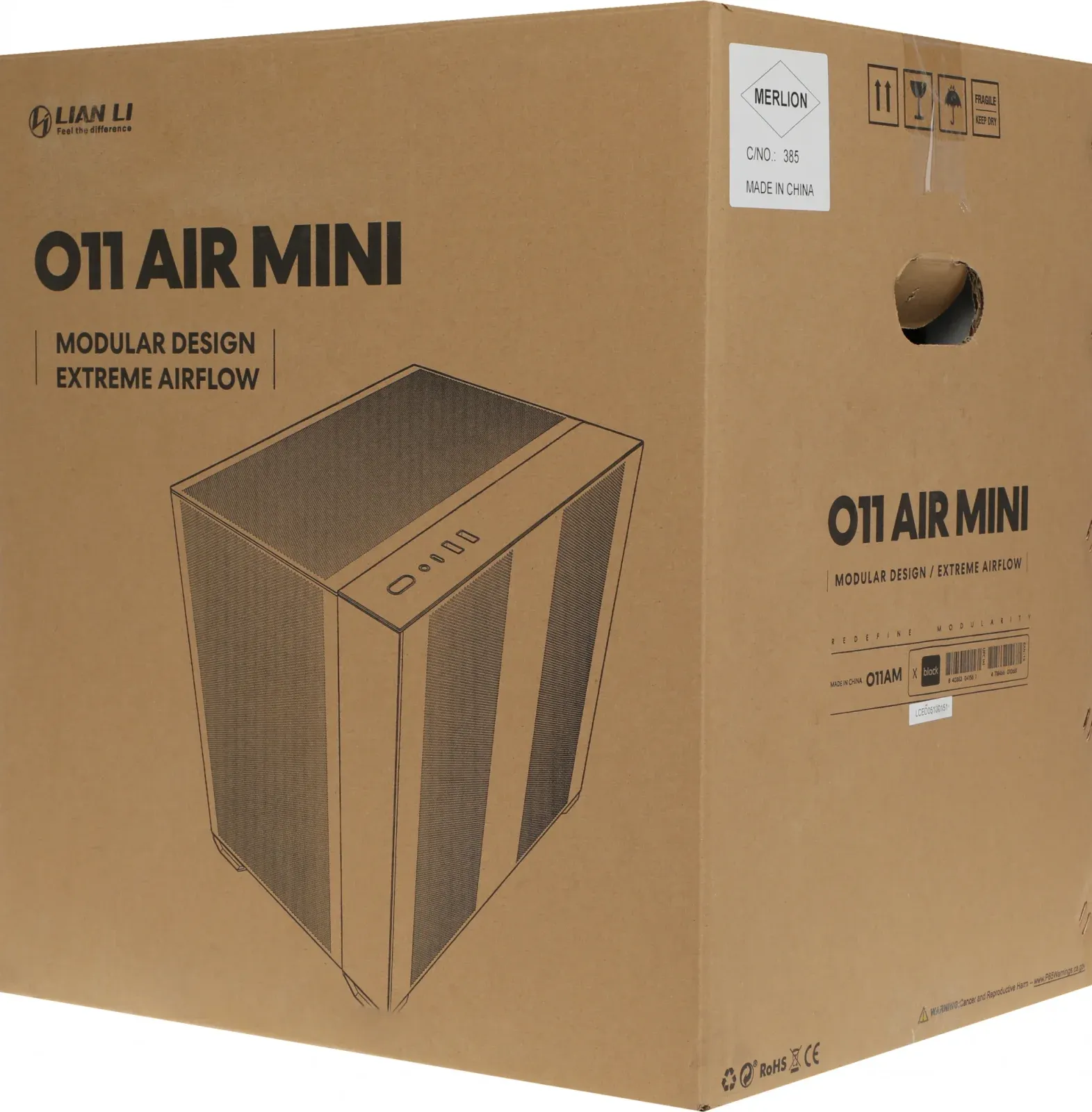 Корпус Lian-Li O11 Air Mini черный без БП ATX 9x120mm 4x140mm 2xUSB3.0 audio - фото 1