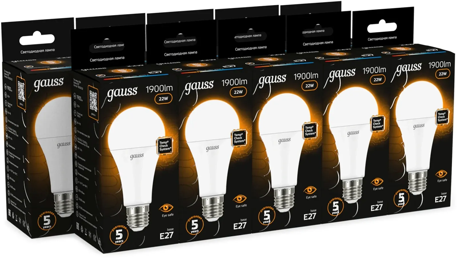 Лампа светодиодная Gauss A70 22Вт цок.:E27 груша 220B св.свеч.бел.теп. упак.:10шт 102502122 - фото 3