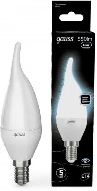 Лампа светодиодная Gauss 6.5Вт цок.:E14 свеча 220B св.свеч.бел.нейт. упак.:10шт 104101207 - фото 7