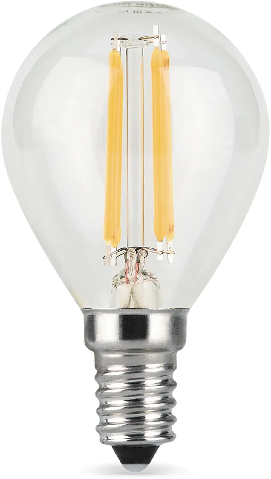 Лампа филам. Gauss Filament 5Вт цок.:E14 свеча 220B св.свеч.бел.теп. упак.:10шт 105801105, прозрачный - фото 2