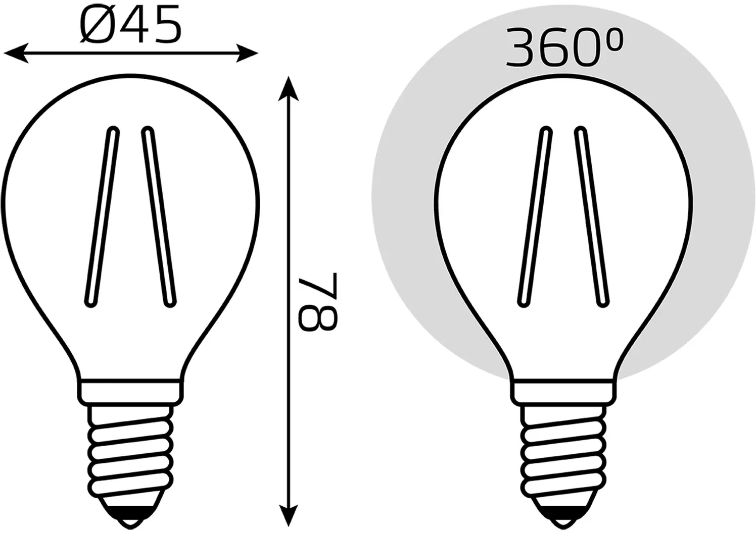 Лампа филам. Gauss Filament 5Вт цок.:E14 свеча 220B св.свеч.бел.теп. упак.:10шт 105801105, прозрачный - фото 6