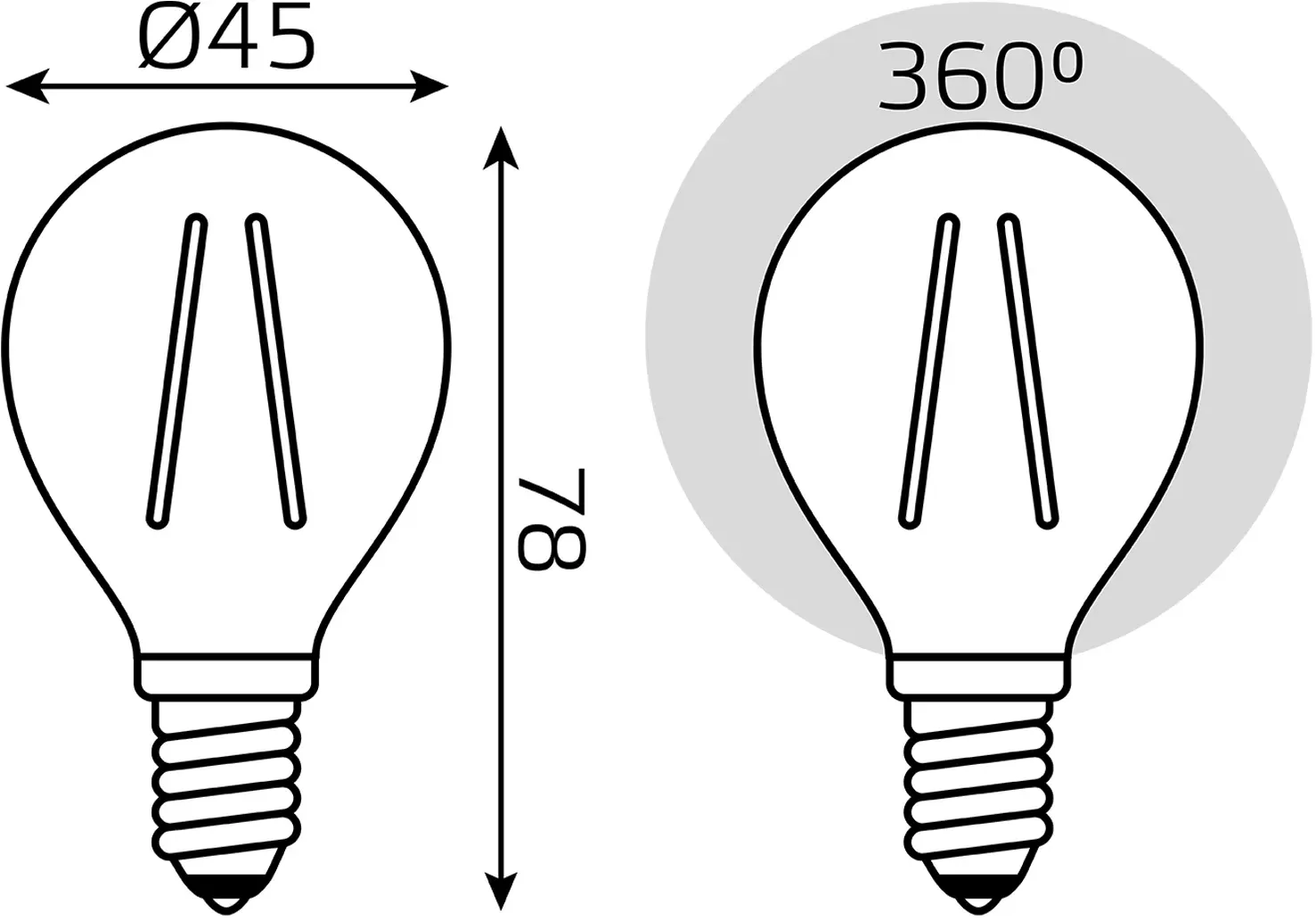 Лампа филам. Gauss Filament 5Вт цок.:E14 свеча 220B св.свеч.бел.нейт. упак.:10шт 105801205, прозрачный - фото 6