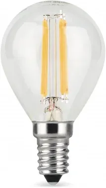 Лампа филам. Gauss Filament 5Вт цок.:E14 свеча 220B св.свеч.бел.нейт. упак.:10шт 105801205, прозрачный - фото 8