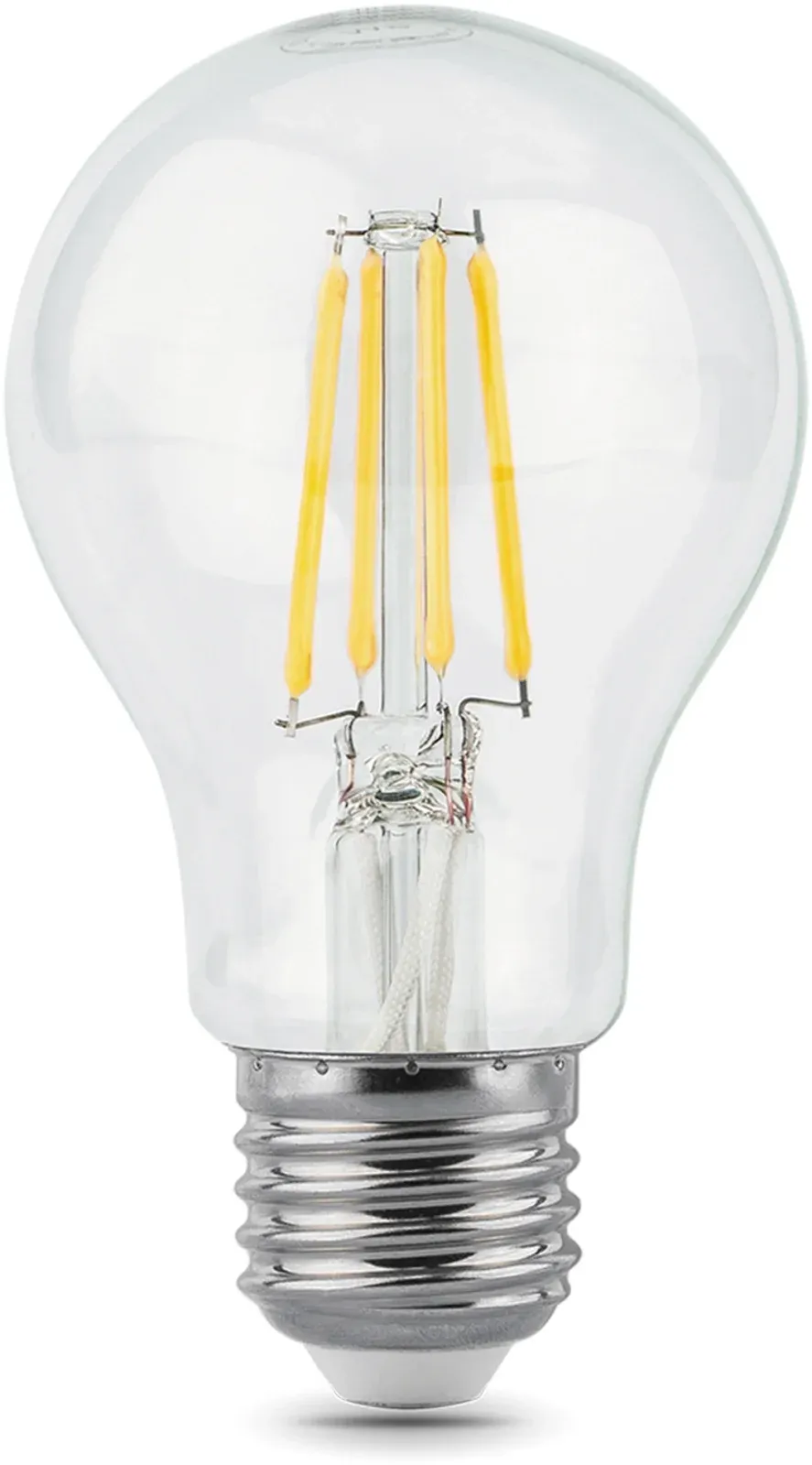 Лампа филам. Gauss Filament A60 6Вт цок.:E27 груша 220B св.свеч.бел.нейт. упак.:10шт 102802206, прозрачный - фото 2