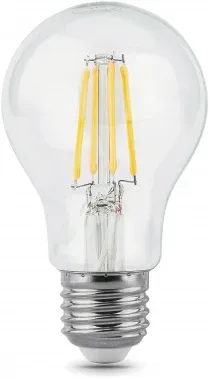 Лампа филам. Gauss Filament A60 6Вт цок.:E27 груша 220B св.свеч.бел.нейт. упак.:10шт 102802206, прозрачный - фото 8