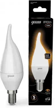 Лампа светодиодная Gauss 9.5Вт цок.:E14 свеча 220B св.свеч.бел.теп. упак.:10шт 104101110 - фото 8