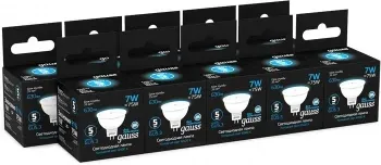 Лампа светодиодная Gauss 101505307 7Вт цок.:GU5.3 рефлек. 220B св.свеч.бел.хол. MR16 упак.:10шт - фото 8
