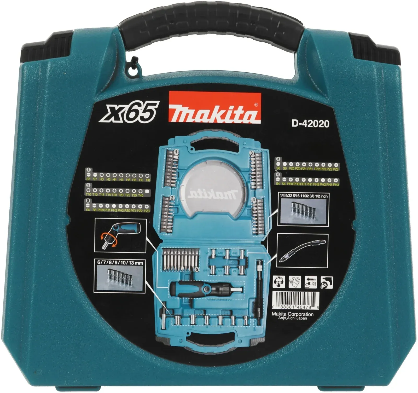 Набор инструментов Makita D-42020 65 предметов жесткий кейс - фото 6