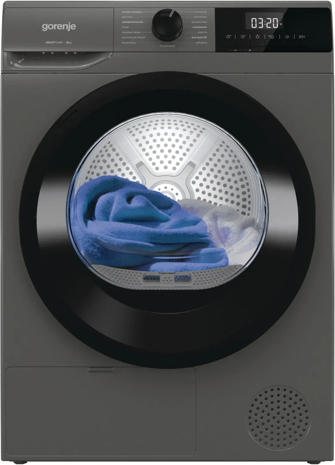 Сушильная машина Gorenje D2HNE82/C кл.энер.:A++ макс.загр.:8кг серый - фото 1