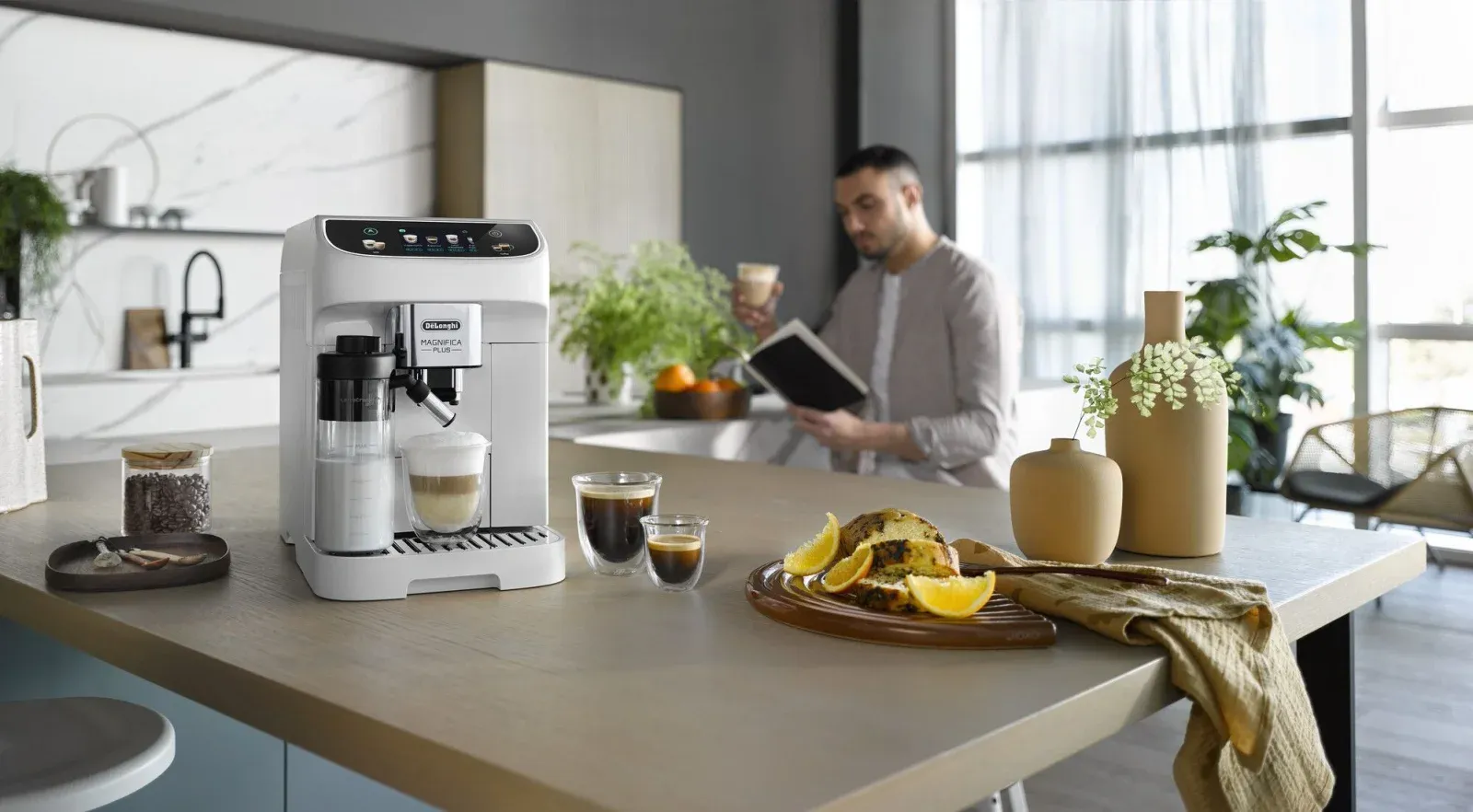 Кофемашина Delonghi Magnifica Plus ECAM320.60.W 1450Вт белый/черный - фото 5