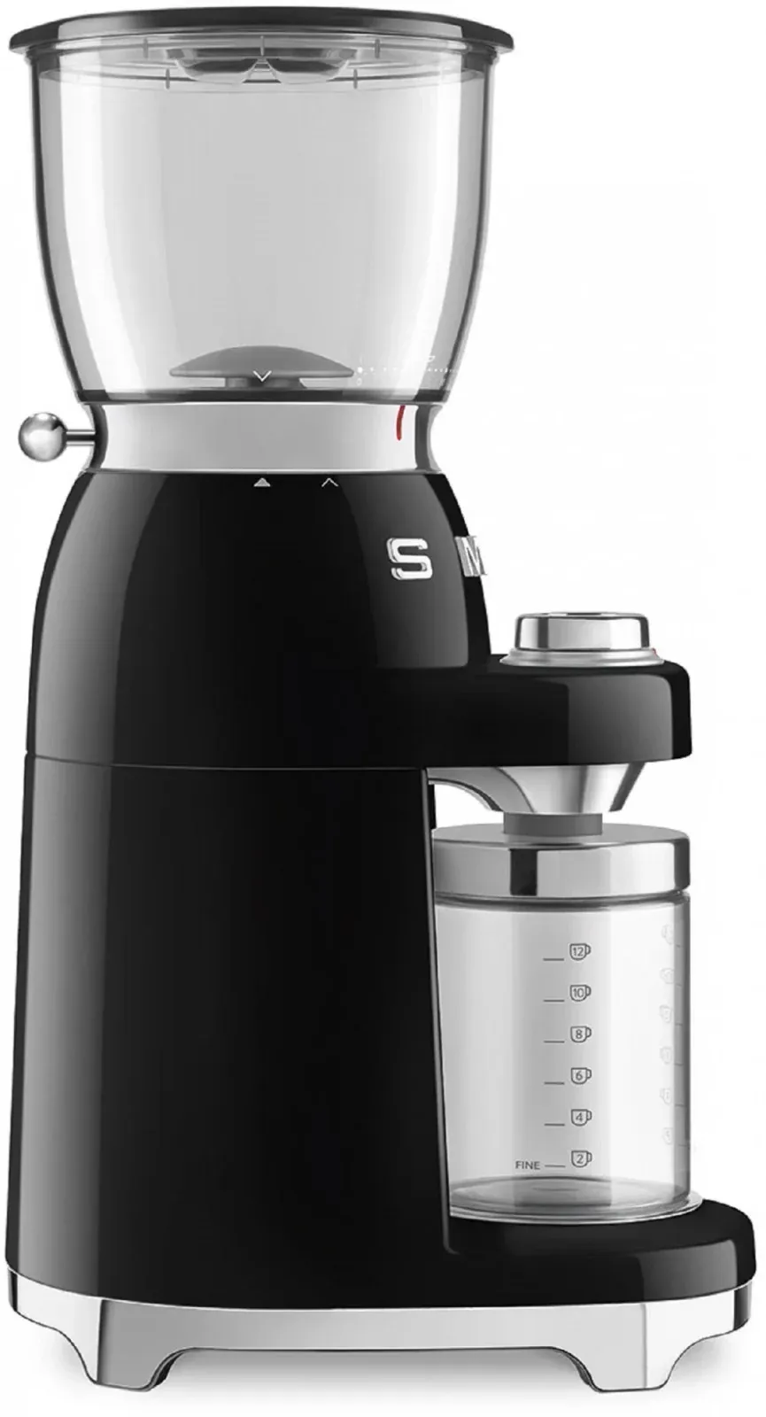 Кофемолка Smeg CGF11BLEU 150Вт ручная сист.помол.:жернова вместим.:350гр черный/серебристый - фото 5