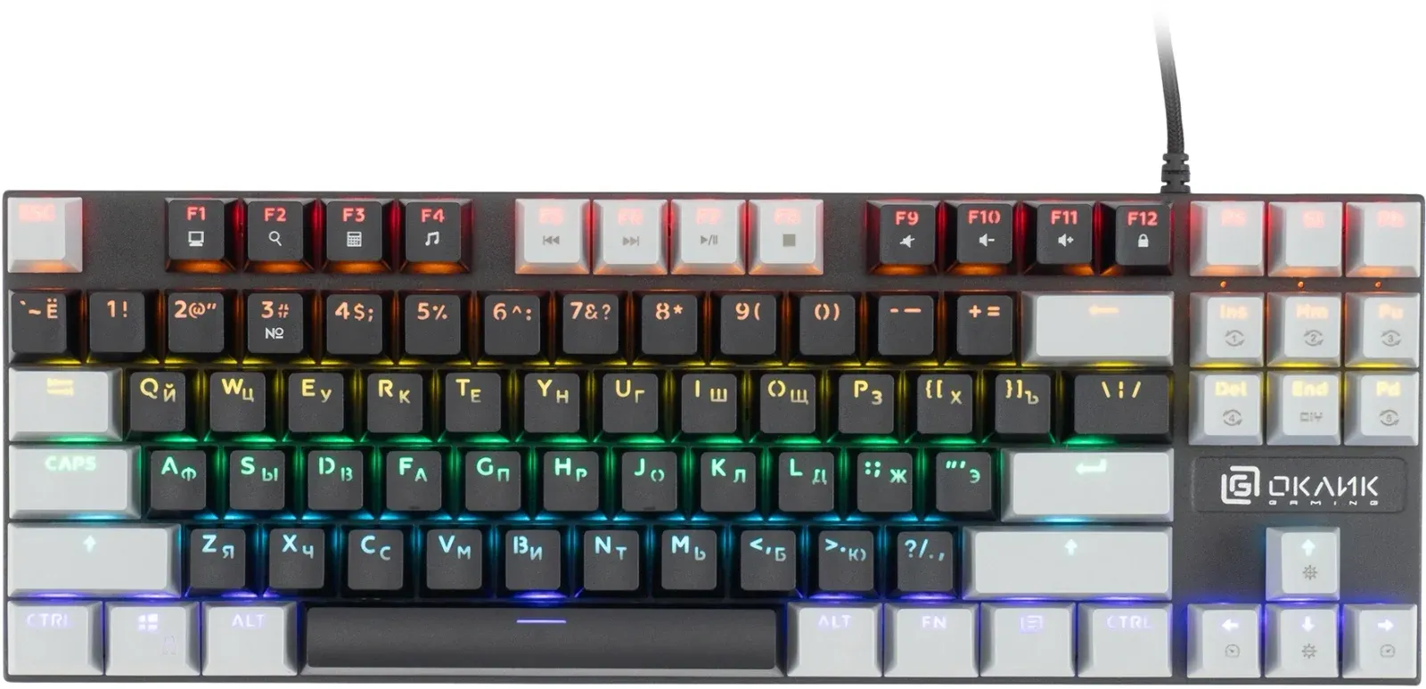 Клавиатуры OKLICK K600X черный/серый - фото 4