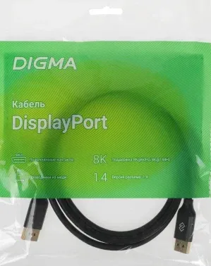 Кабель аудио-видео Digma V1.4 DisplayPort m/DisplayPort m 1.5м. черный D-DP-V1.4-1.5M - фото 5