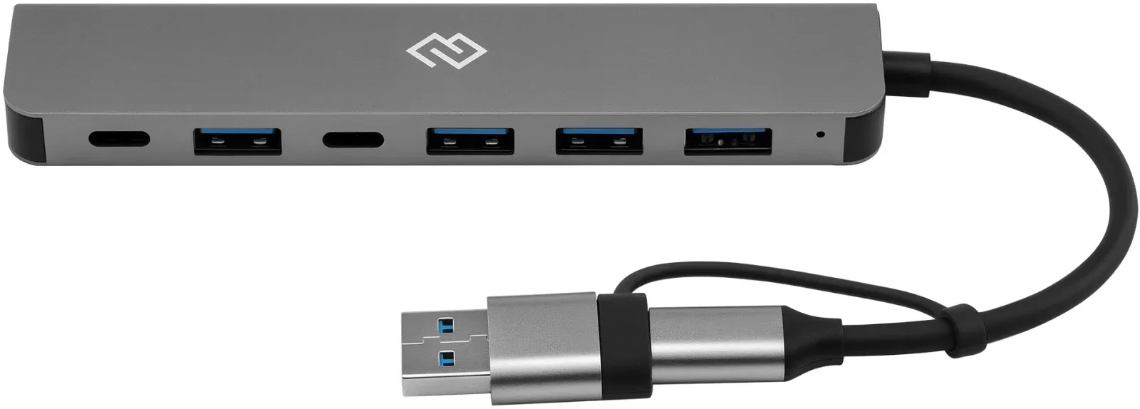 Разветвитель USB-C + USB-A Digma DHUB-7USB-AC 7порт. серебристый - фото 5