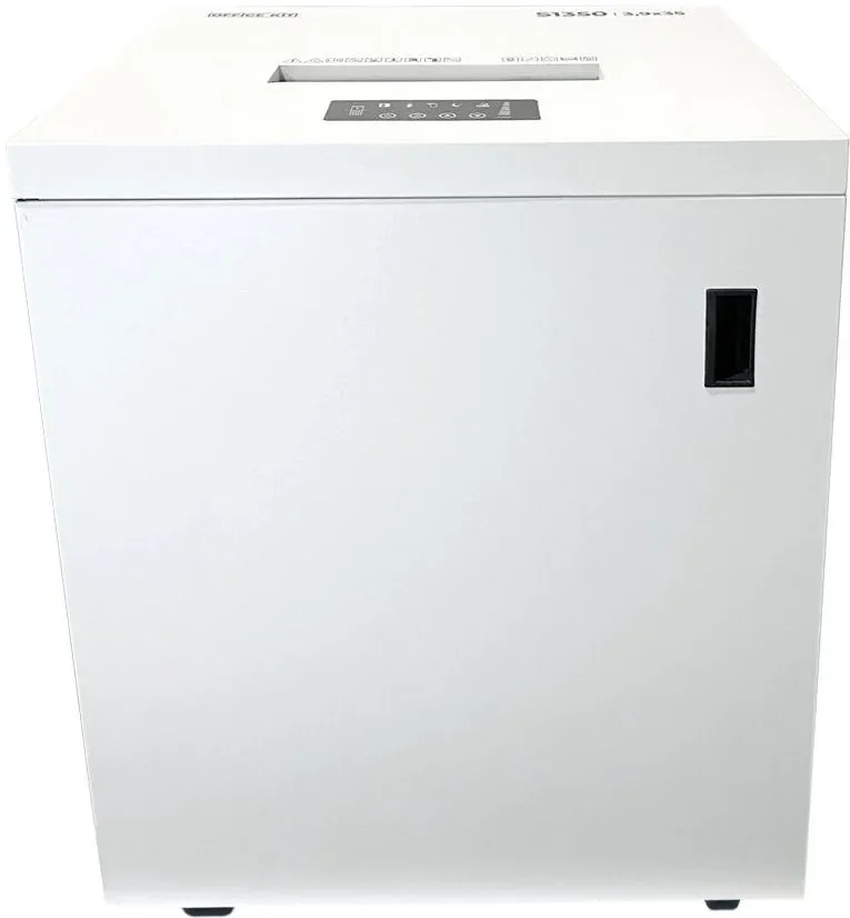 Шредер Office Kit S1350 3,9x35 белый секр.P-4 фрагменты 35лист. 135лтр. скрепки скобы пл.карты CD - фото 2