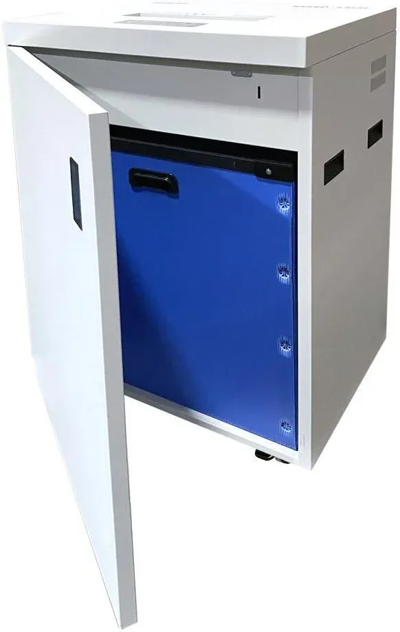 Шредер Office Kit S1350 3,9x35 белый секр.P-4 фрагменты 35лист. 135лтр. скрепки скобы пл.карты CD - фото 5