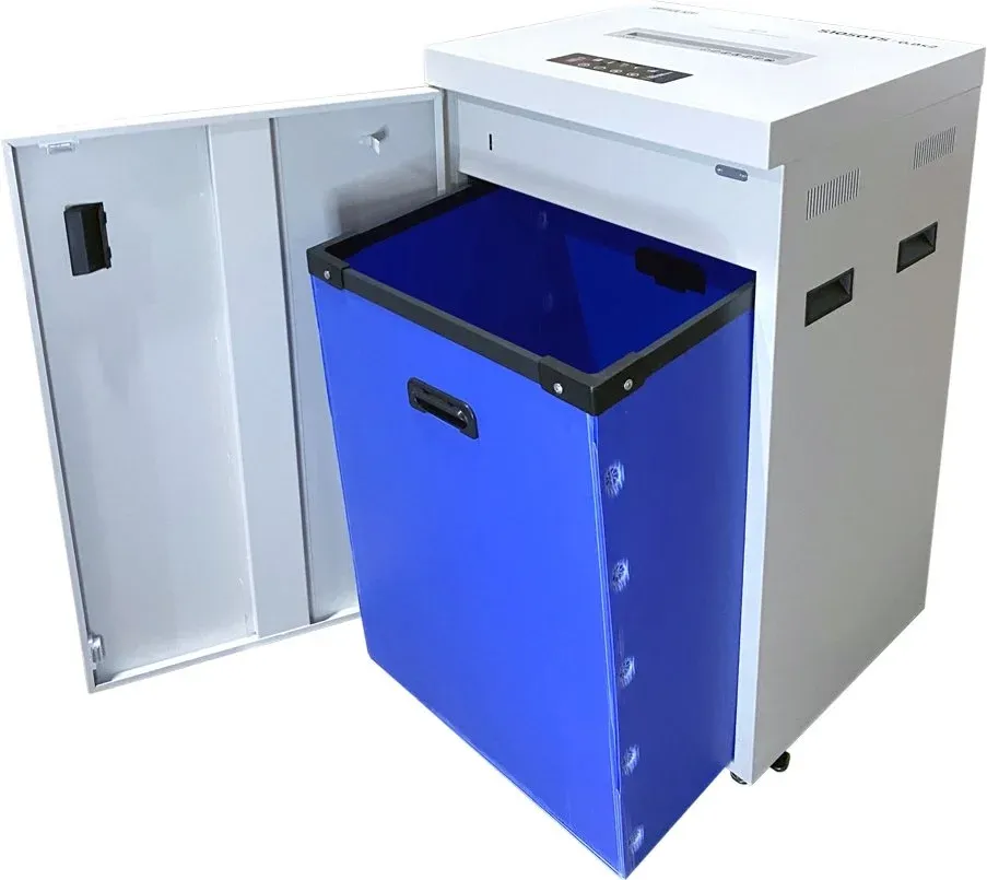Шредер Office Kit S1650 3,9х35 белый секр.P-4 фрагменты 35лист. 165лтр. скрепки скобы пл.карты CD - фото 6