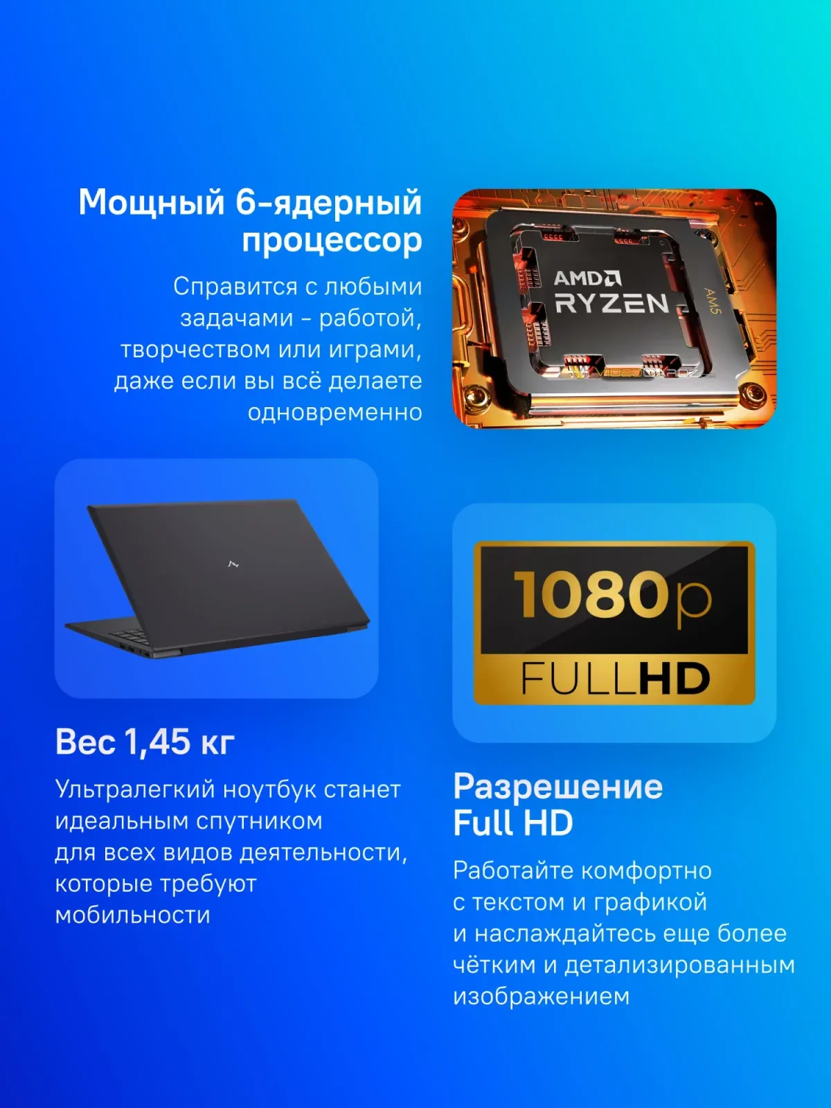 Ноутбук Maibenben S14A-R545UM Ryzen 5 Pro 4650U 8Gb SSD256Gb AMD Radeon Graphics 14 IPS FHD 1920x1080 Linux dk.blue WiFi BT Cam 5000mAh S14A-R545UMA1SLURE0 - фото 2