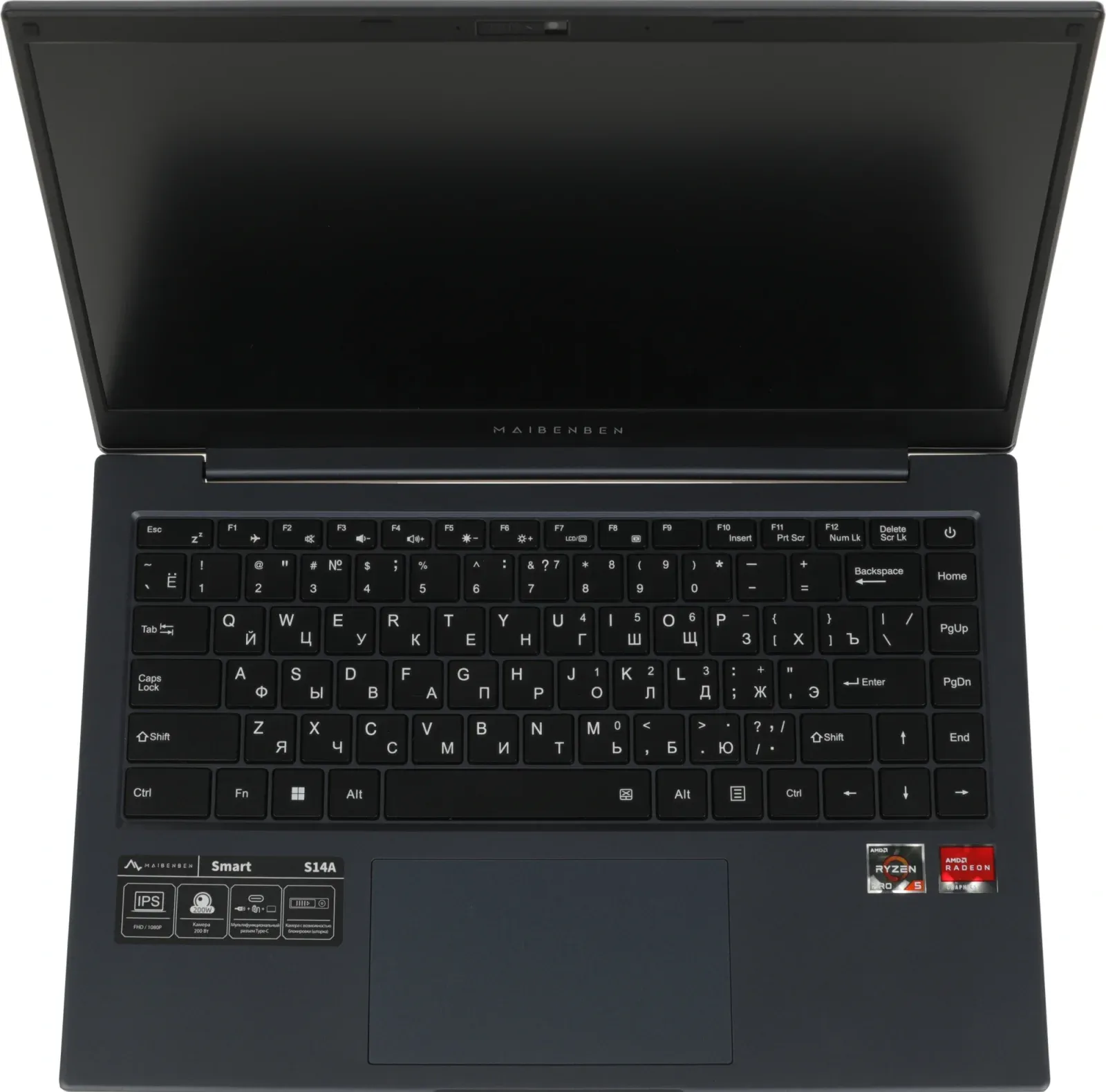 Ноутбук Maibenben S14A-R545UM Ryzen 5 Pro 4650U 8Gb SSD256Gb AMD Radeon Graphics 14 IPS FHD 1920x1080 Linux dk.blue WiFi BT Cam 5000mAh S14A-R545UMA1SLURE0 - фото 5