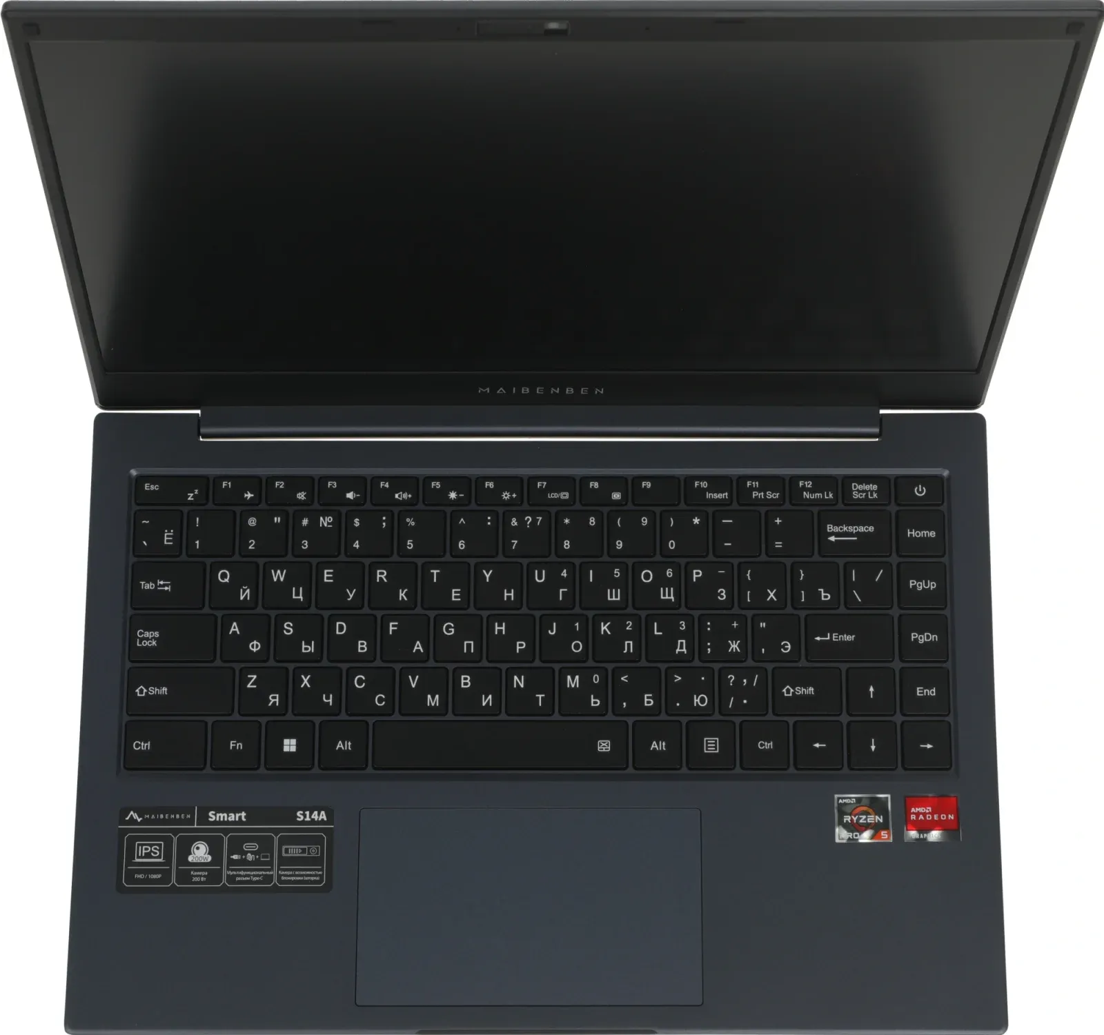 Ноутбук Maibenben S14A-R545UM Ryzen 5 Pro 4650U 8Gb SSD512Gb AMD Radeon Graphics 14 IPS FHD 1920x1080 Linux dk.blue WiFi BT Cam 5000mAh S14A-R545UMB1SLURE0 - фото 5