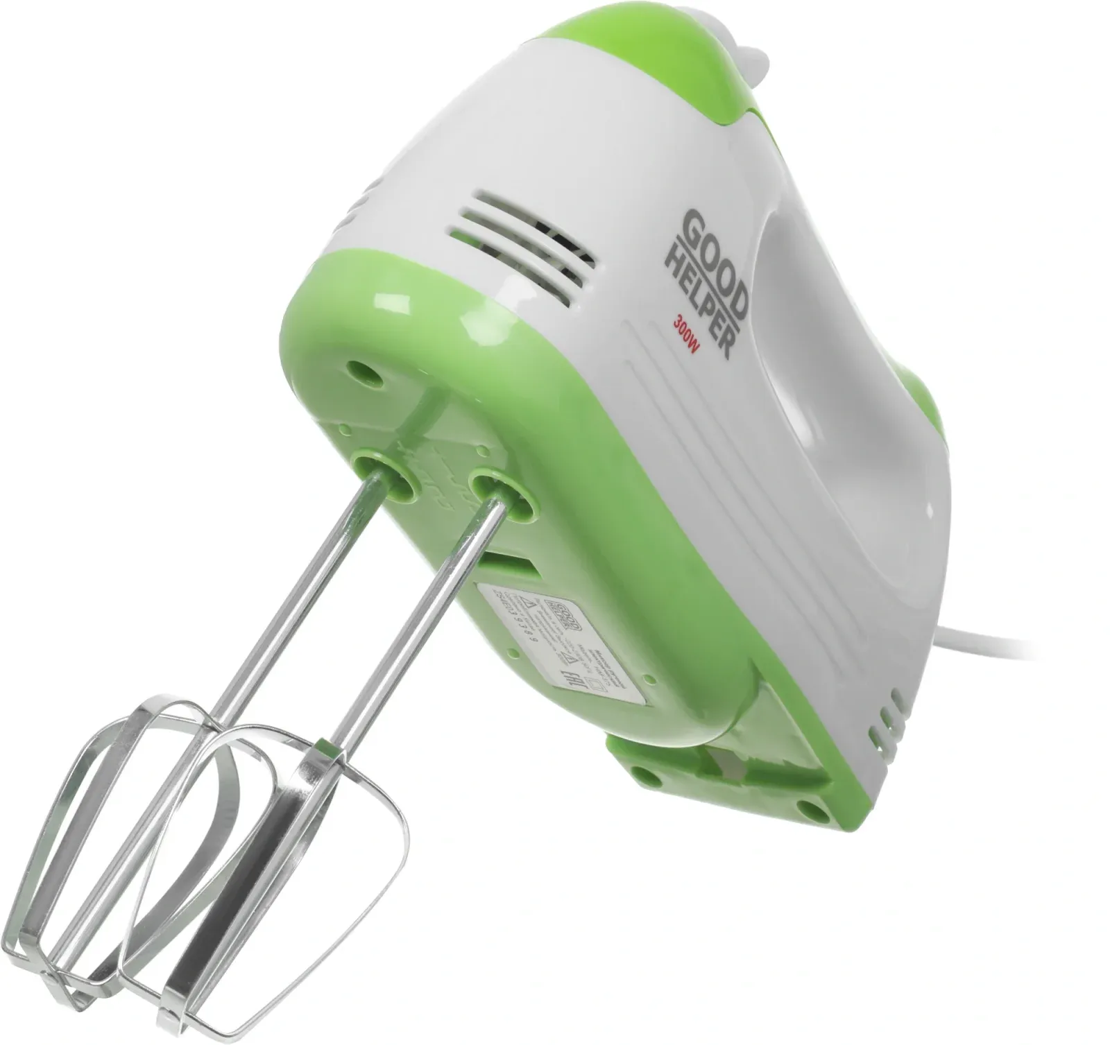Миксер ручной GoodHelper HM375 300Вт белый/зеленый - фото 5