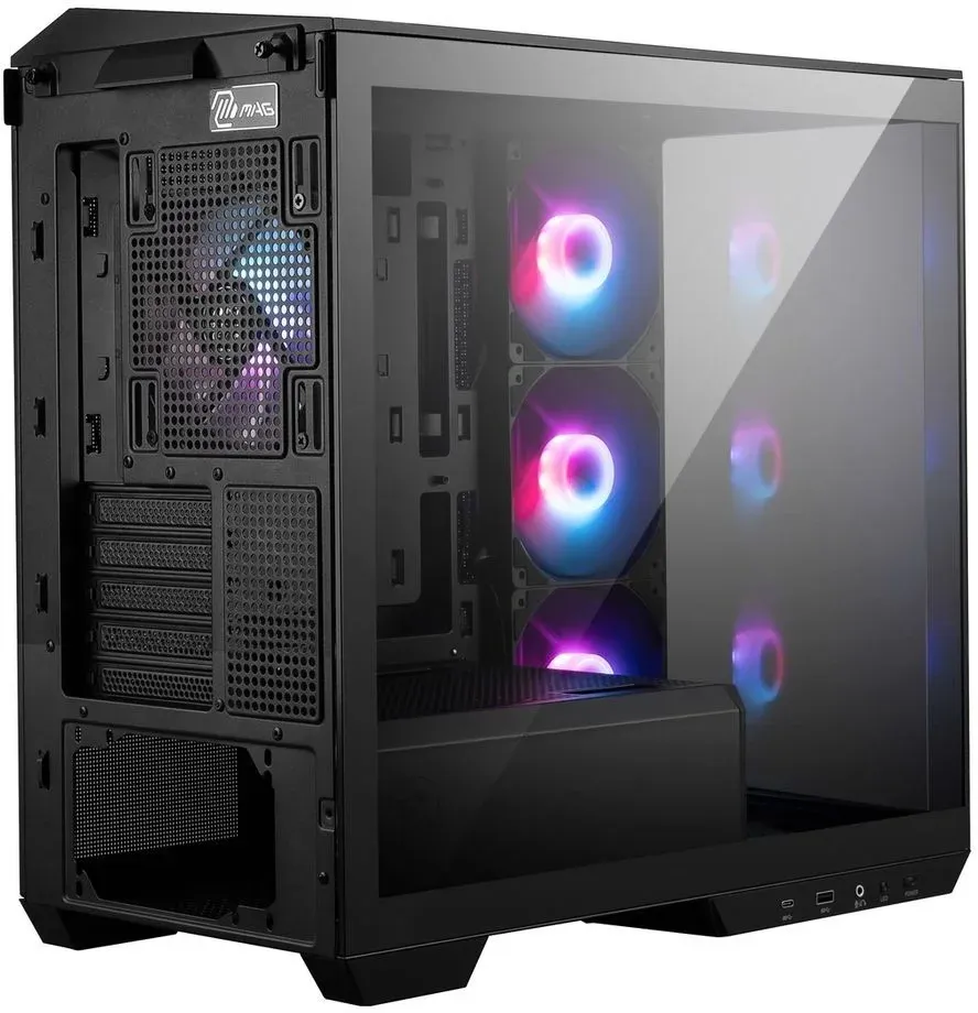 Корпус MSI MAG PANO M100R PZ черный без БП mATX 3x120mm 4x140mm 1xUSB3.1 audio CardReader AirDuct bott PSU - фото 6