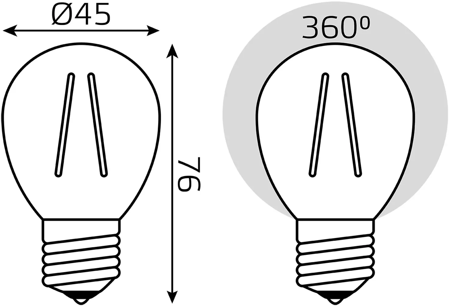 Лампа филам. Gauss Filament 12Вт цок.:E27 шар 220B св.свеч.бел.теп. упак.:10шт 52212, прозрачный - фото 6