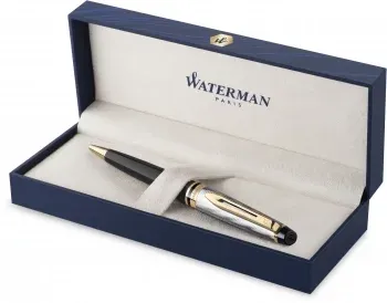 Ручка шариков. Waterman Reflections of Paris Expert DeLuxe 2200942 Black GT M син. черн. подар.кор. - фото 6