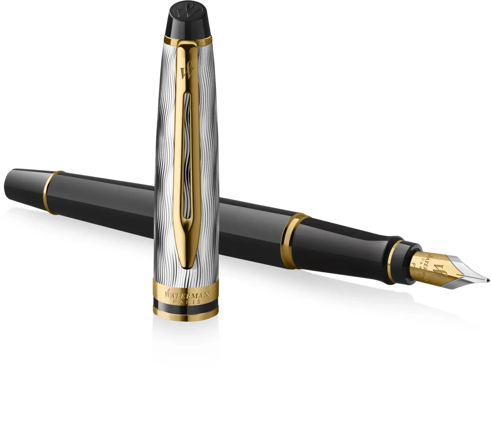 Ручка перьев. Waterman Reflections of Paris Expert DeLuxe 2200840 Black GT M подар.кор. - фото 2