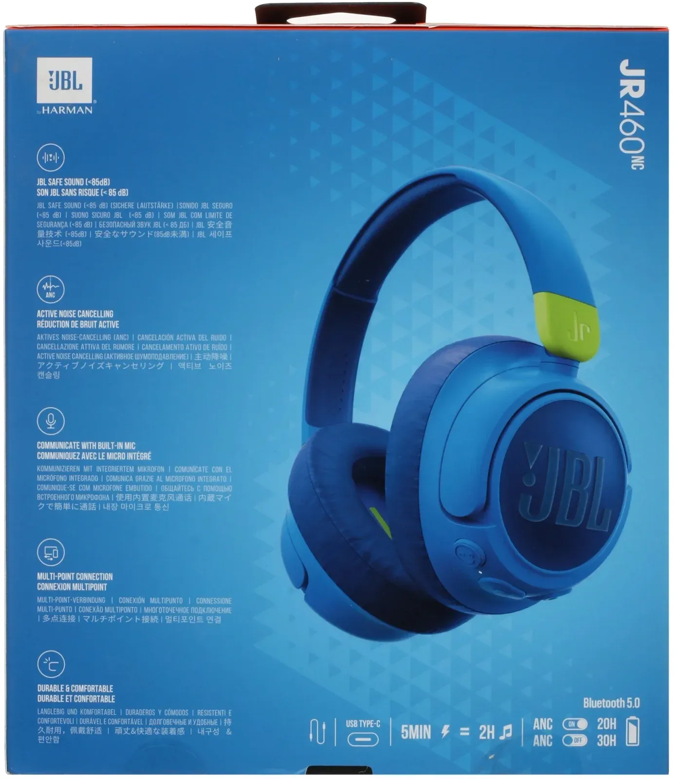 Гарнитура накладные JBL JR 460NC 1.2м синий беспроводные bluetooth оголовье JBLJR460NCBLU - фото 8