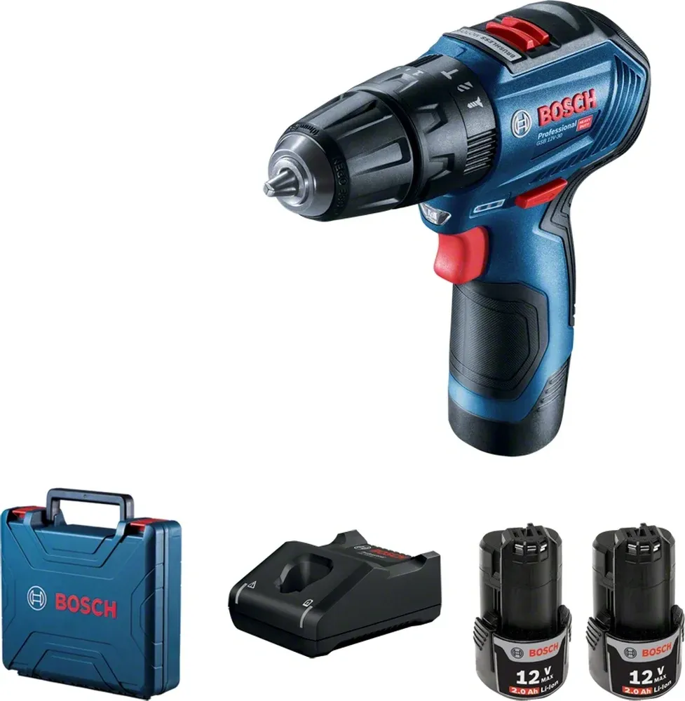 Дрель-шуруповерт Bosch GSB 12V-30 аккум. патрон:быстрозажимной кейс в комплекте 06019G9100 - фото 6