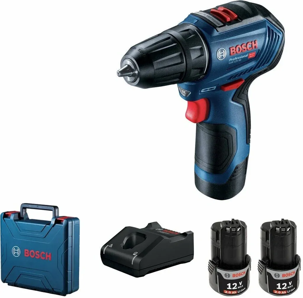 Дрель-шуруповерт Bosch GSR 12V-30 аккум. патрон:быстрозажимной кейс в комплекте 06019G9000 - фото 1